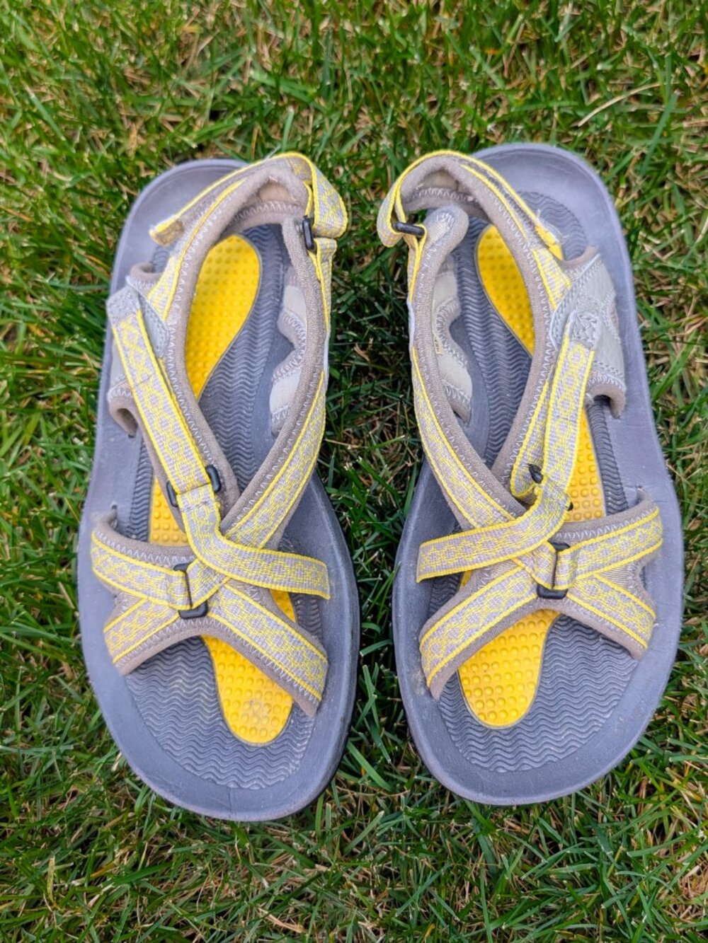 Land's End Sport Sandals - Yellow & Gray - Size 5B